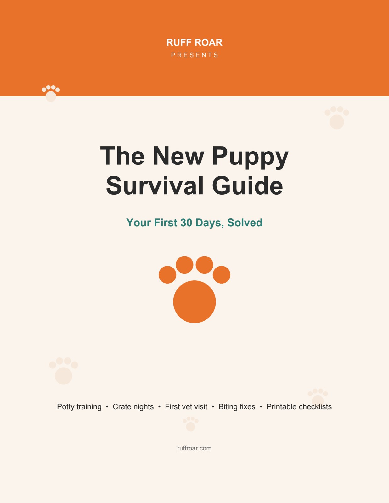 The New Puppy Survival Guide — Ruff Roar digital ebook cover